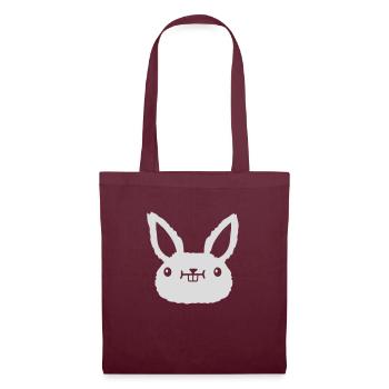 Cher lapin kawaii Face - Sac en tissu - bordeaux - Devant