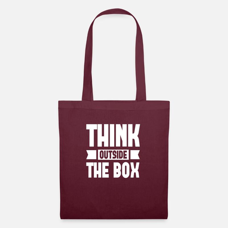 Think Outside The Box - Stoffbeutel - Burgunderrot