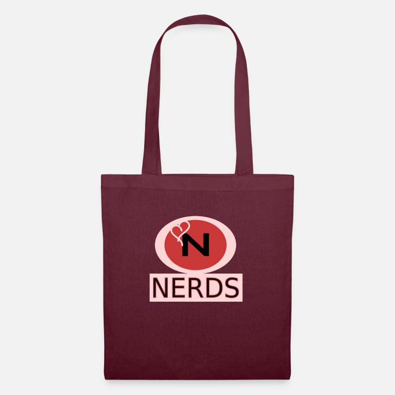 Liebe Nerds - Stoffbeutel - Burgunderrot