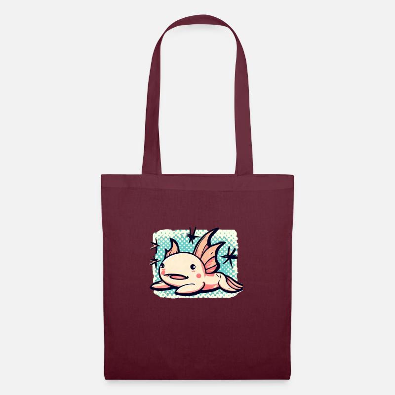Axolotl - Stoffbeutel - Burgunderrot