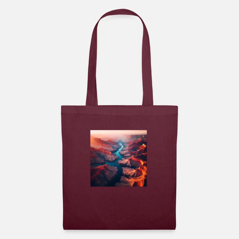 River Landscape - Tote Bag - burgundy