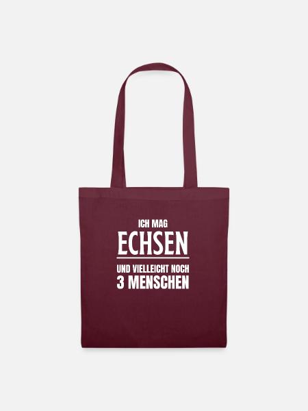 Ich mag Echsen Lustiger Spruch - Stoffbeutel - Burgunderrot