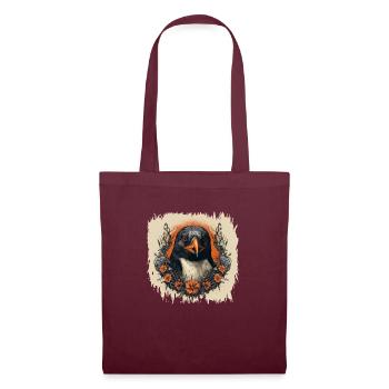 dancing penguin present statement cool - Stoffbeutel - Burgunderrot - Vorne