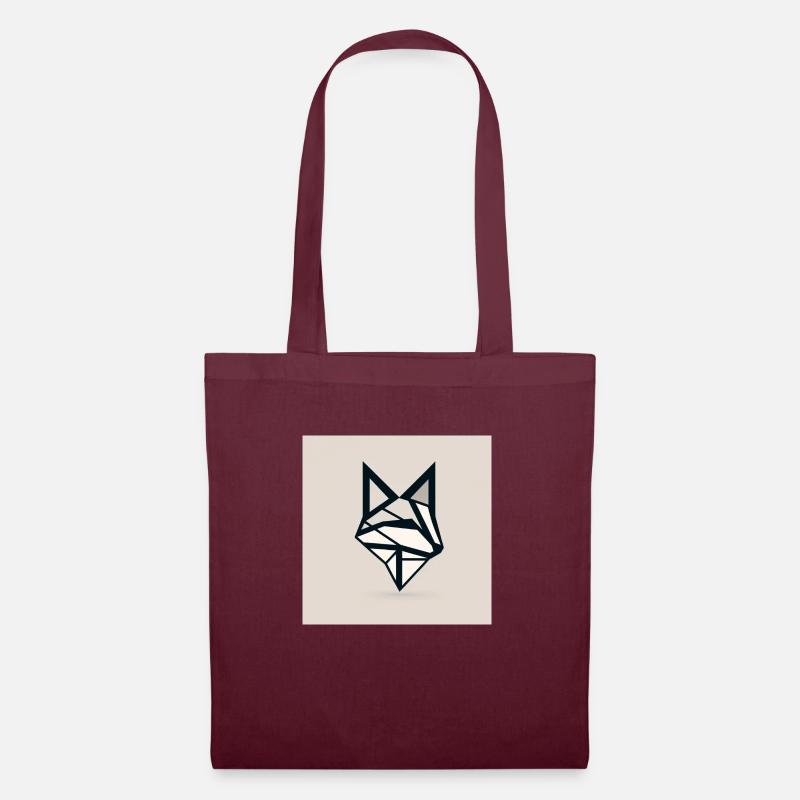 Geometric Minimal Fox - Tote Bag - burgundy