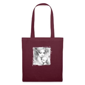 Flowers Women girl fashion design art female style - Tote Bag - burgundy - Front