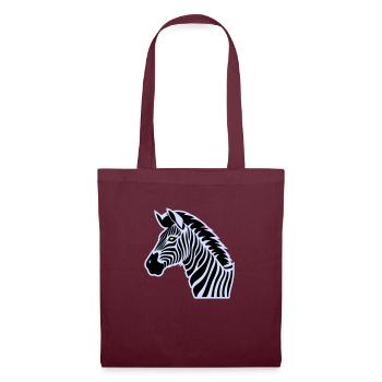 zebra - Stoffbeutel - Burgunderrot - Vorne