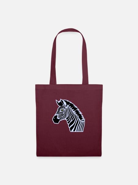 zebra - Stoffbeutel - Burgunderrot