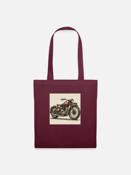 Vintage Moto Artistry - Stoffbeutel - Burgunderrot