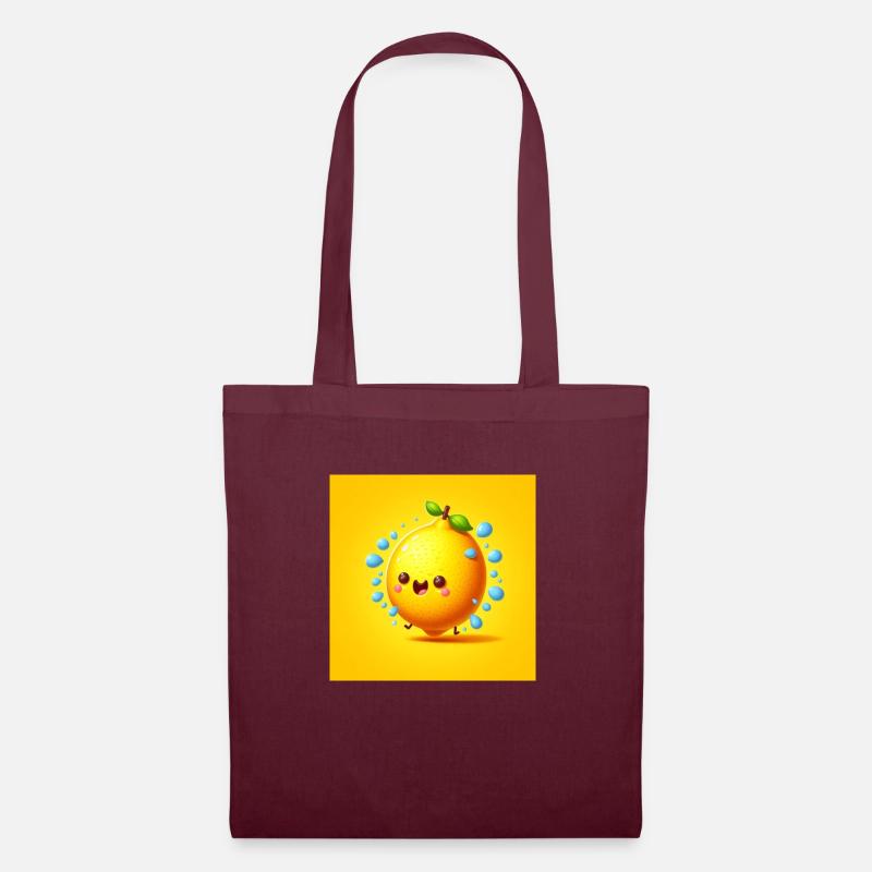 Joyful Citrus Splash - Tote Bag - burgundy
