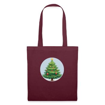Arbre de Noël - Sac en tissu - bordeaux - Devant