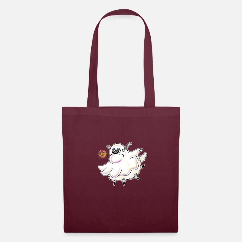 Wolly Sheepling Halloween Ghost - Stoffbeutel - Burgunderrot