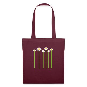 Lot de jolies fleurs Marguerite motif décoratif - Sac en tissu - bordeaux - Devant