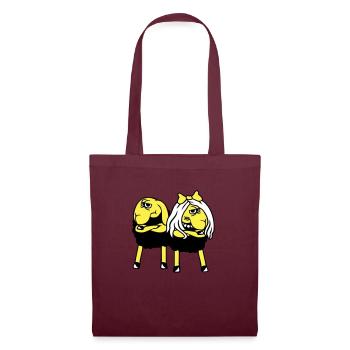 2 sheep couple tired angry upset offended - Tote Bag - burgundy - Front