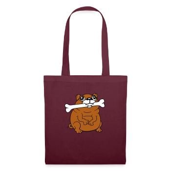 Carlin Chien Os Bouche FaimYummy Happy Cool - Sac en tissu - bordeaux - Devant