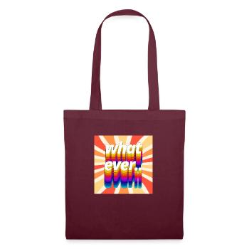 Retro Colourful "Whatever" Typography Design - Tote Bag - burgundy - Front