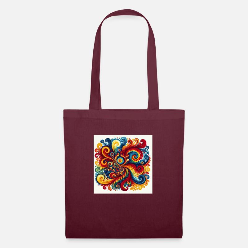 Hippie Batik Kunstwerk - Stoffbeutel - Burgunderrot