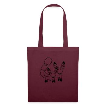2 Foxes Mother Red Fox Little Child Father Mom - Tote Bag - burgundy - Front