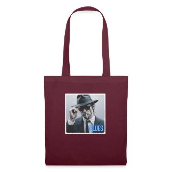 Blues brother mit Hut und Zigarette - Stoffbeutel - Burgunderrot - Vorne