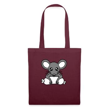 Souris grosse saucisse manger faim saucisse grillades - Sac en tissu - bordeaux - Devant