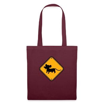 Evil Mouse Shield Warning Caution Caution Danger - Tote Bag - burgundy - Front