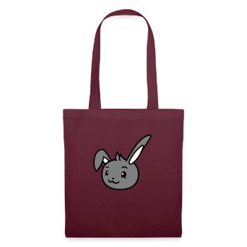 Bunny rabbit looks cute sideways to the side - Tote Bag - burgundy - Front