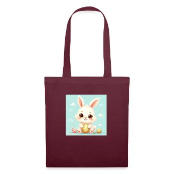 Der süße Osterhase - Stoffbeutel - Burgunderrot - Vorne