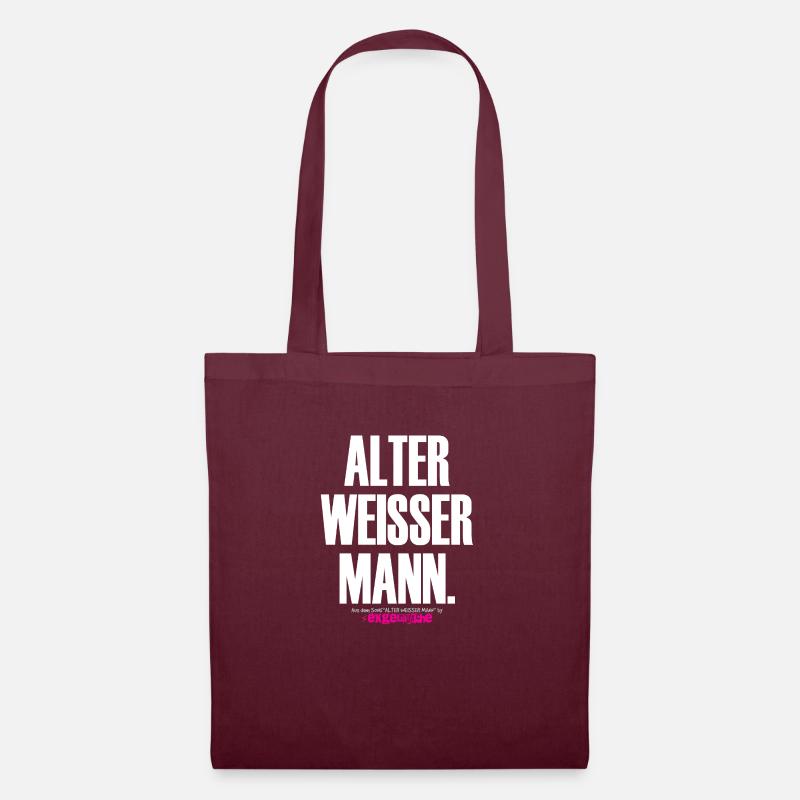 ALTER WEISSER MANN Shirt Design - Stoffbeutel - Burgunderrot