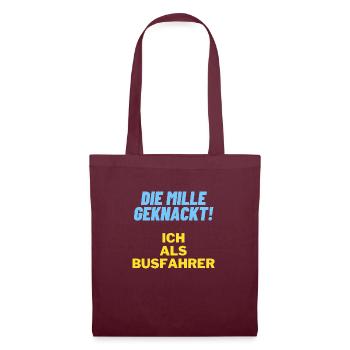 Die mille geknackt ich als busfahrer Geschenk Papa - Stoffbeutel - Burgunderrot - Vorne