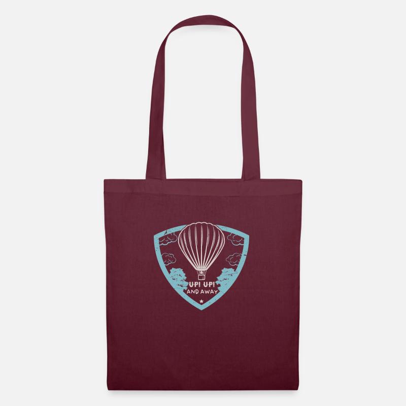 Heißluftballon & Ballon Fahrer Geschenk - Stoffbeutel - Burgunderrot