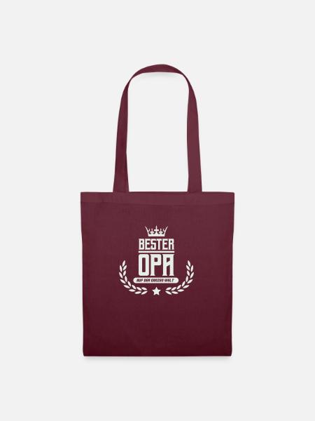 bester opa der welt - Stoffbeutel - Burgunderrot