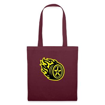 Tire Flame Car - Tote Bag - burgundy - Front