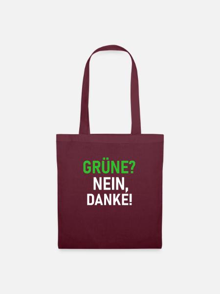 grüne nein danke - Stoffbeutel - Burgunderrot