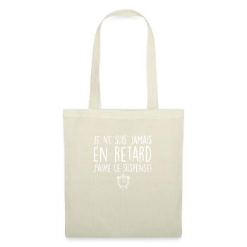 je ne suis jamais en retard - Sac en tissu - nature - Devant