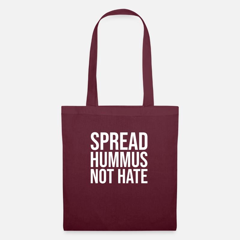 Spread Hummus Not Hate - Stoffbeutel - Burgunderrot