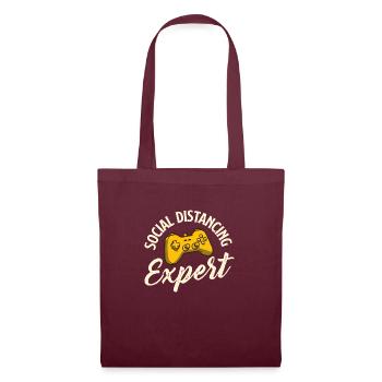 Social Distancing Expert - Gamer Console PC Lover - Tote Bag - burgundy - Front