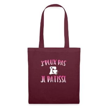 J'peux pas je pâtisse cadeau pâtisserie - Sac en tissu - bordeaux - Devant