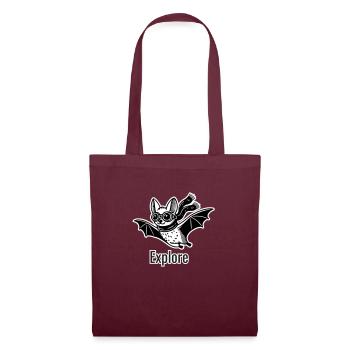 Flying bat with googles and scarf - Explore Design - Tote Bag - burgundy - Front