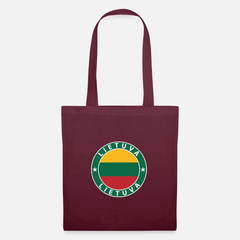 Lithuania - Tote Bag - burgundy