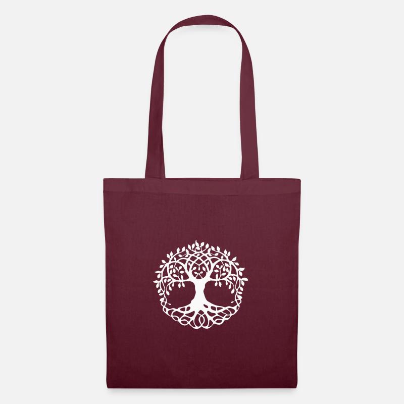 celtic tree of life - keltischer Lebensbaum - Stoffbeutel - Burgunderrot