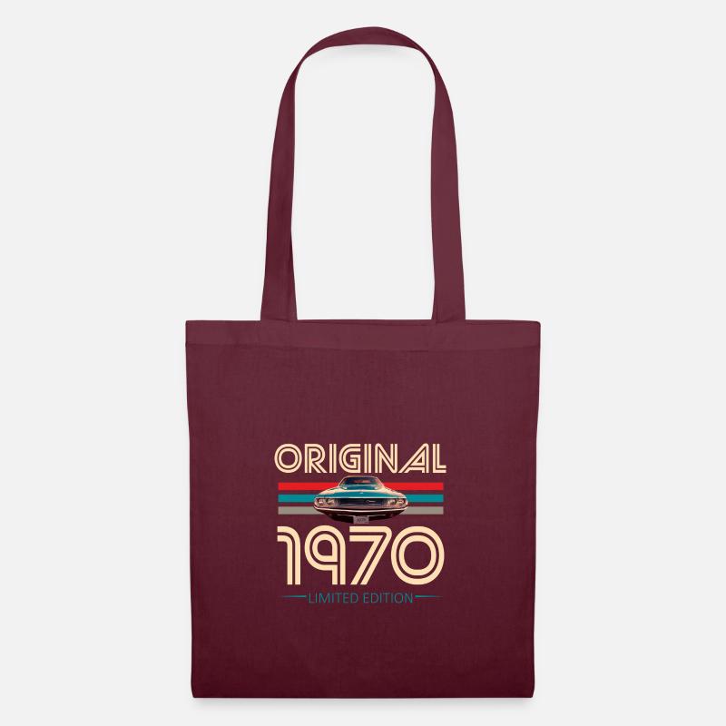 Original 1970-Geburtstag - Stoffbeutel - Burgunderrot