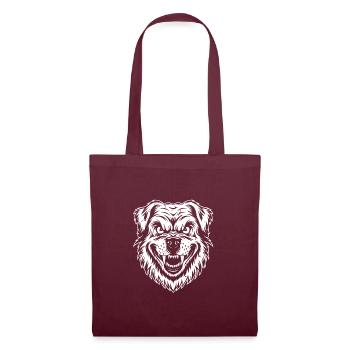 Angry dog with long teeth - Tote Bag - burgundy - Front