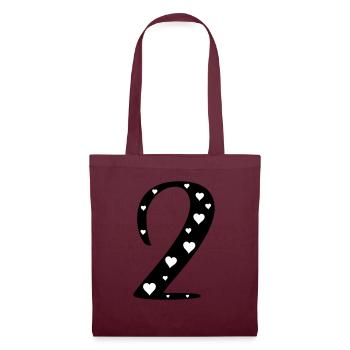 2 Birthday with heart - Tote Bag - burgundy - Front