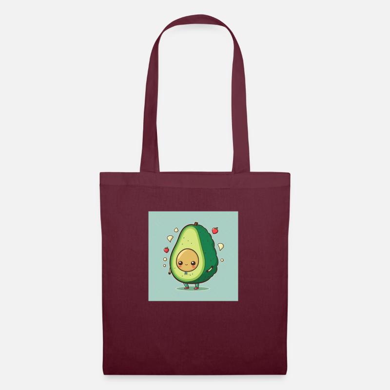 Friendly avocado - Cutefruitz - Stoffbeutel - Burgunderrot