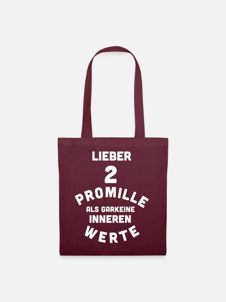 2 Promille, 0 Sorgen - Stoffbeutel - Burgunderrot