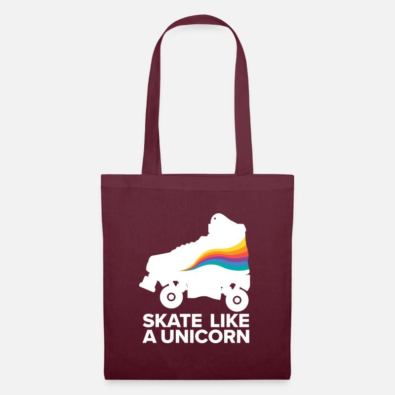 skate like a unicorn - Stoffbeutel - Burgunderrot