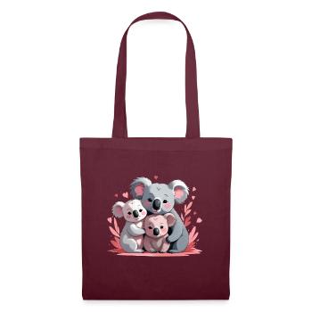 Three cute koalas - koala family - Tote Bag - burgundy - Front