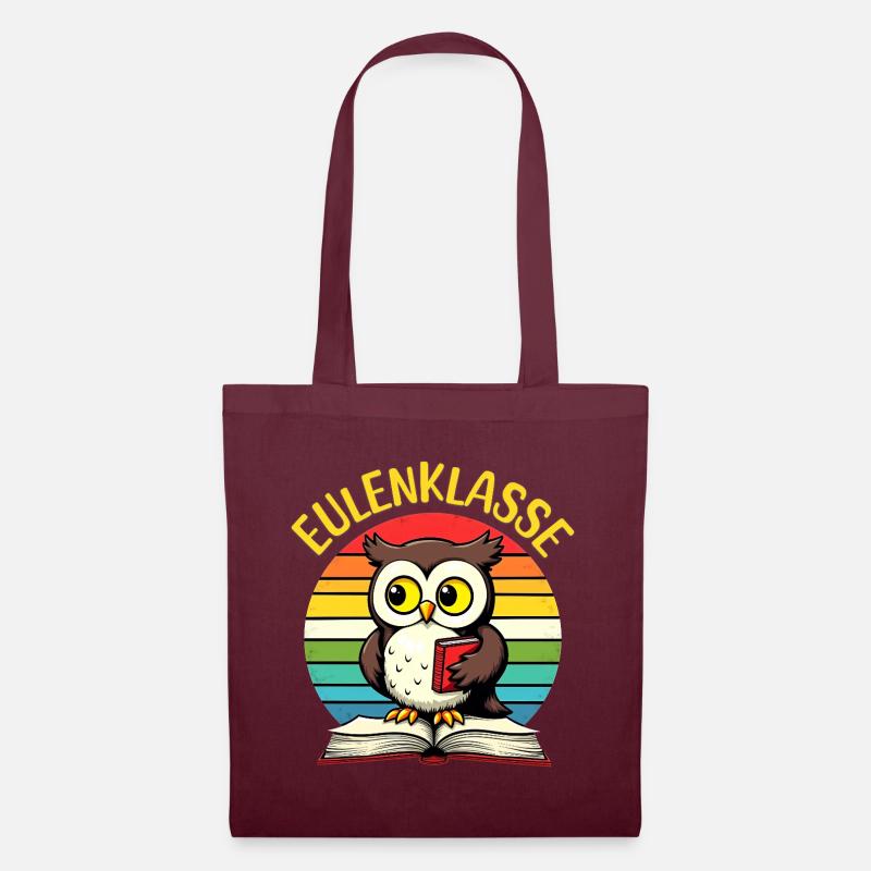 Eulenklasse Klassenshirt Schulkind T-Shirt Eule - Stoffbeutel - Burgunderrot