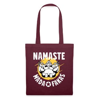 Namaste Madafakas - Lustiger Gorilla - Stoffbeutel - Burgunderrot - Vorne