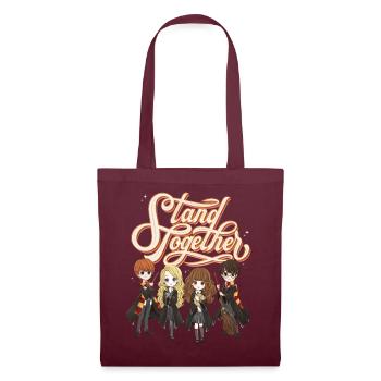 Harry Potter Animated Charakters Stand Together - Tote Bag - burgundy - Front