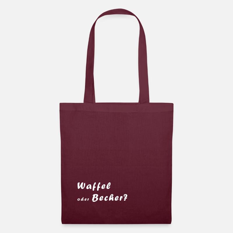 Eisdiele - Waffel oder Becher für's Eis - Stoffbeutel - Burgunderrot